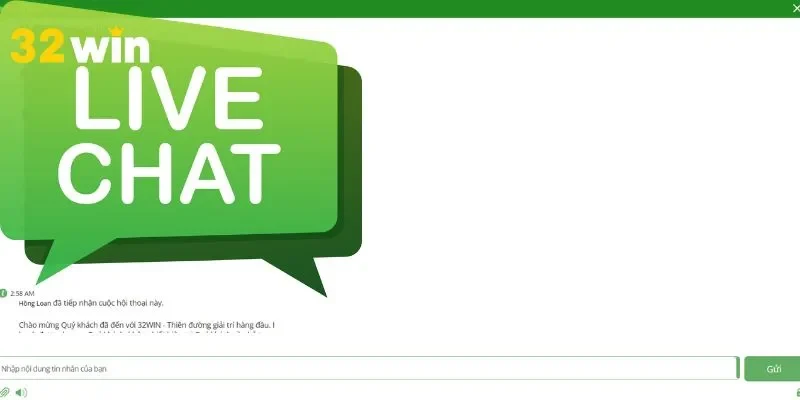 Chat trực tiếp với nhân viên CSKH 32win cực đơn giản