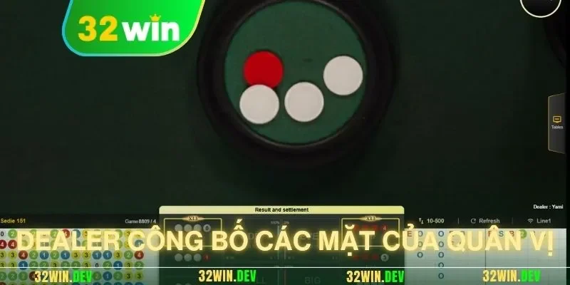 Dealer công bố các mặt của quân vị