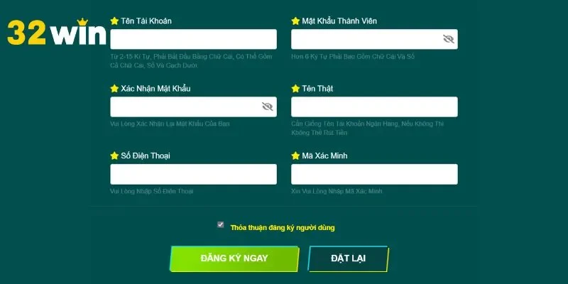 Người chơi cần tuân thủ điều khoản khi đăng ký thành viên